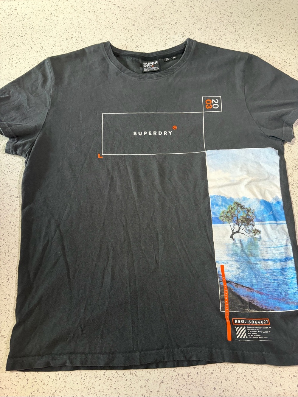 Superdry Men’s 2XL Y2K Black Landscape Graphic T-Shirt